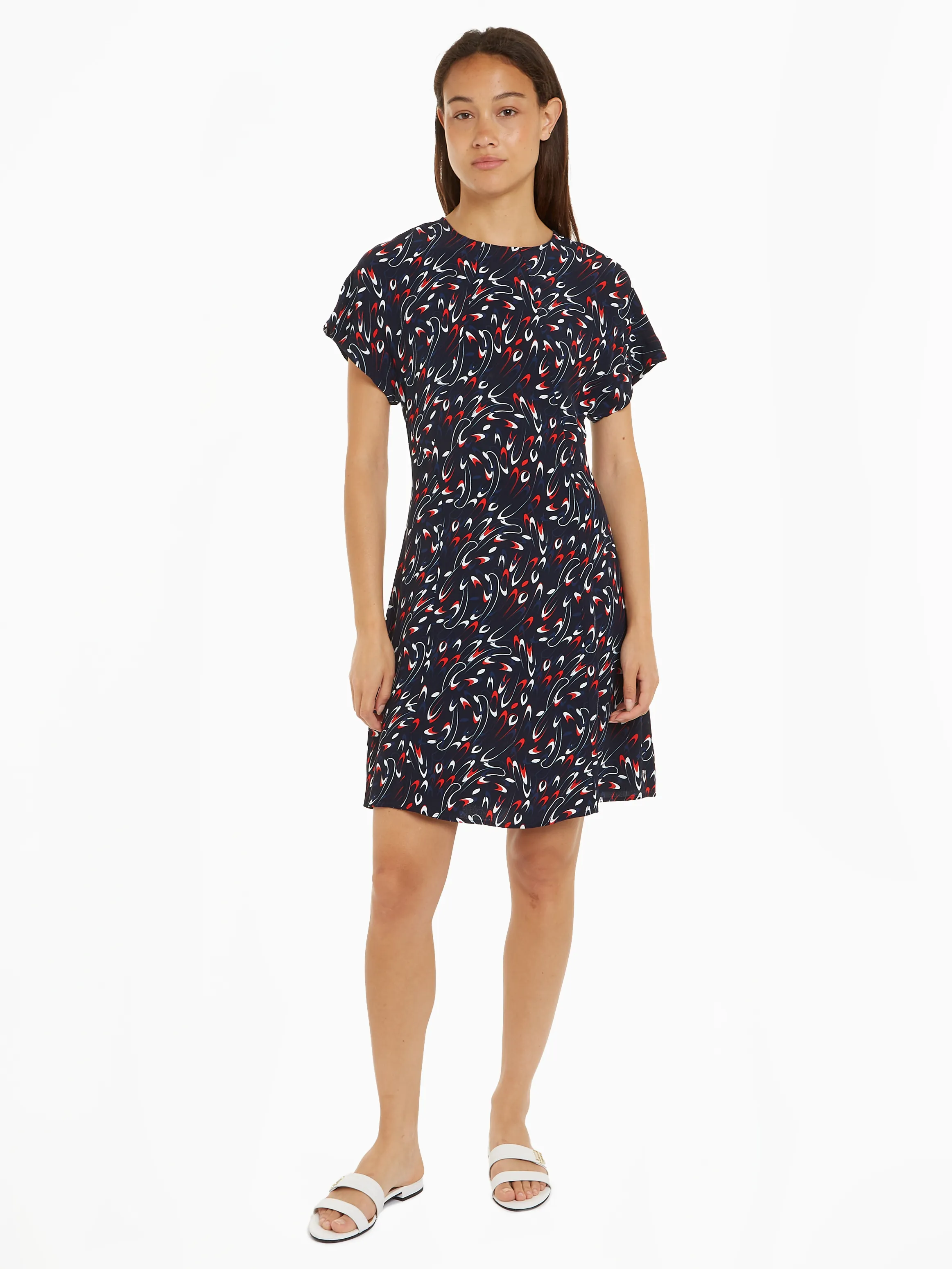 SMALL RIBBON F&F SS SHORT DRESS
